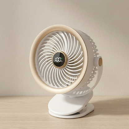 Unisex Rechargeable Portable Fan with LED Display