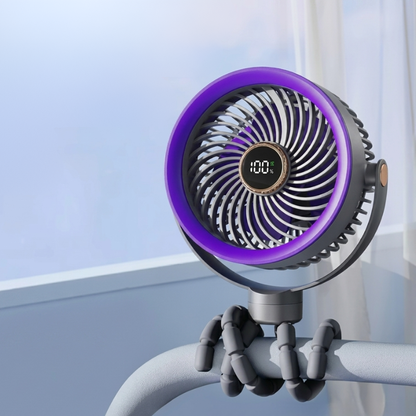 Unisex Rechargeable Portable Fan with LED Display