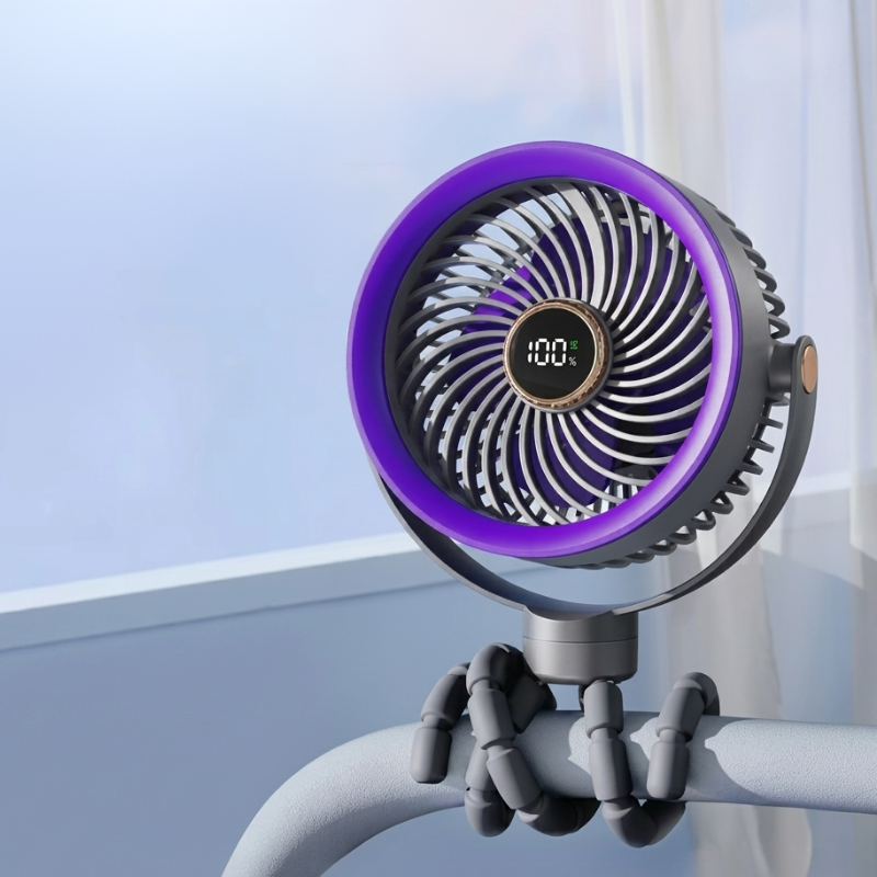 Unisex Rechargeable Portable Fan with LED Display