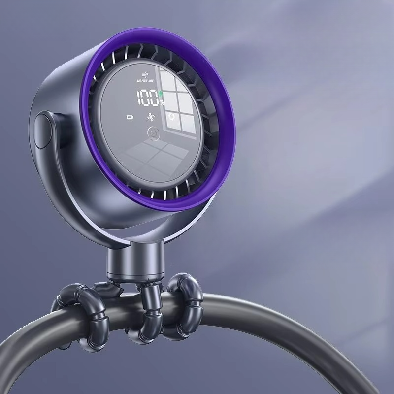 Unisex Rechargeable Portable Fan with LED Display