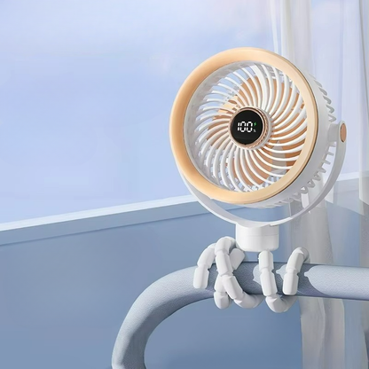 Unisex Rechargeable Portable Fan with LED Display