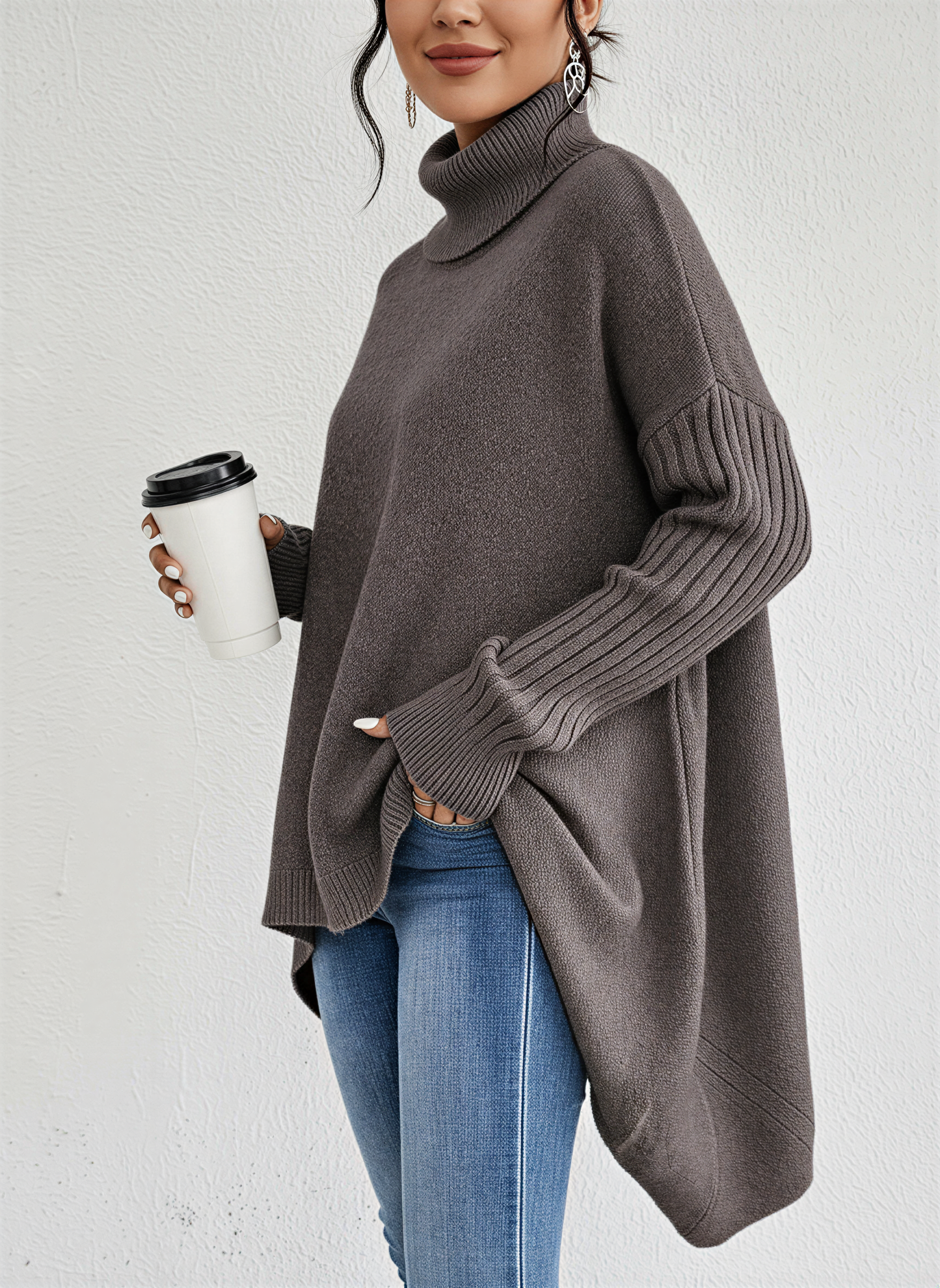 Soft Oversized Women's Turtleneck Jumper