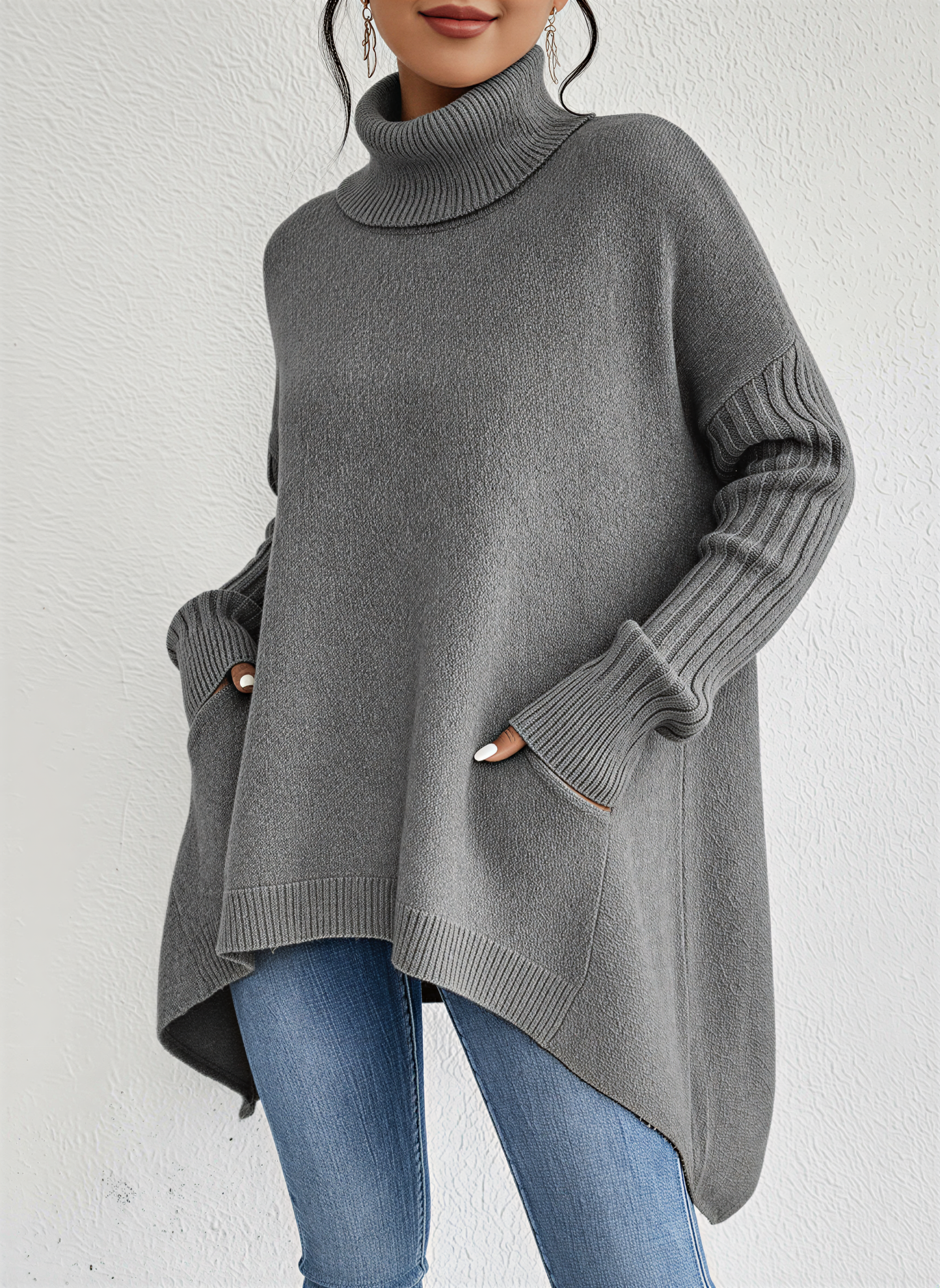 Soft Oversized Women's Turtleneck Jumper