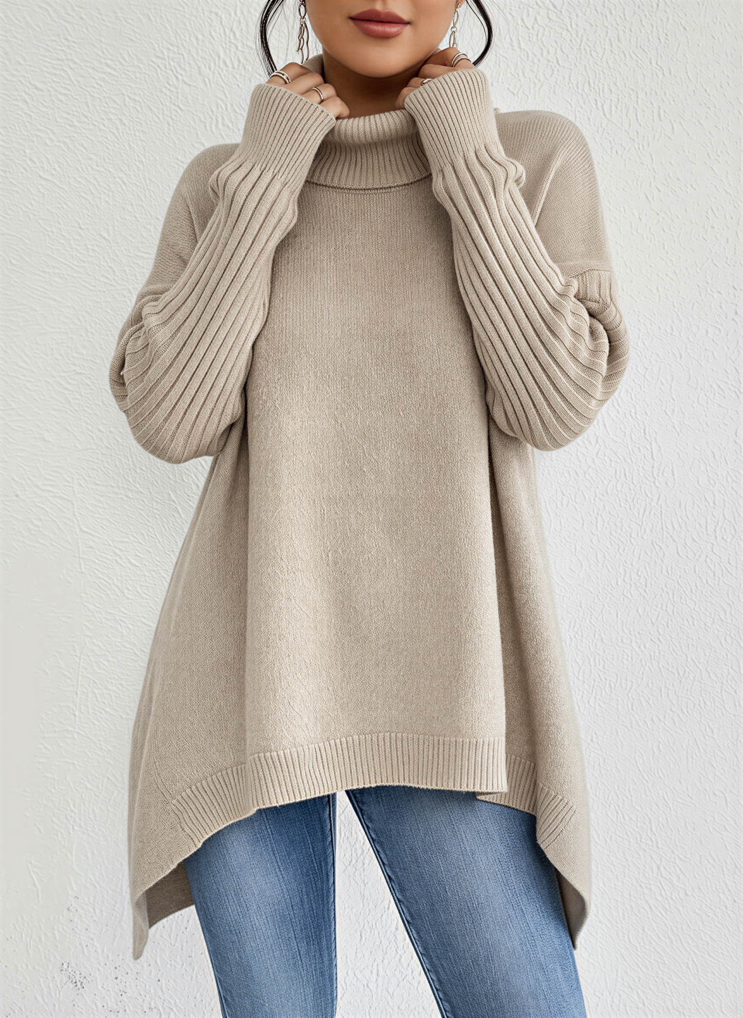 Soft Oversized Women's Turtleneck Jumper
