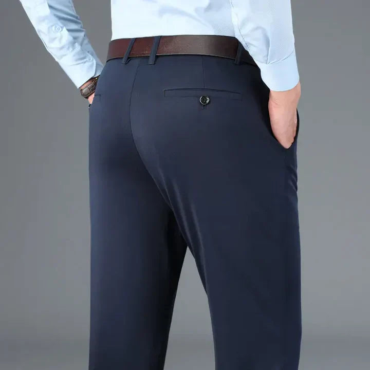 Relaxed Fit Elastic Waist Dress Pants