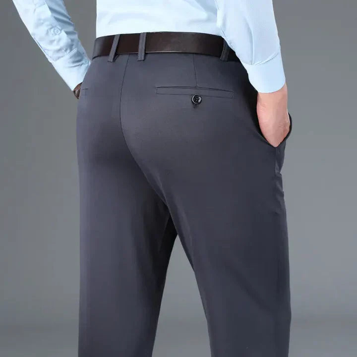 Relaxed Fit Elastic Waist Dress Pants