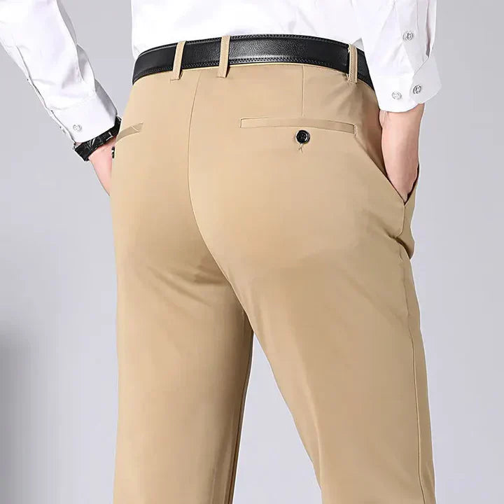 Relaxed Fit Elastic Waist Dress Pants