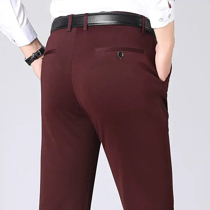 Relaxed Fit Elastic Waist Dress Pants