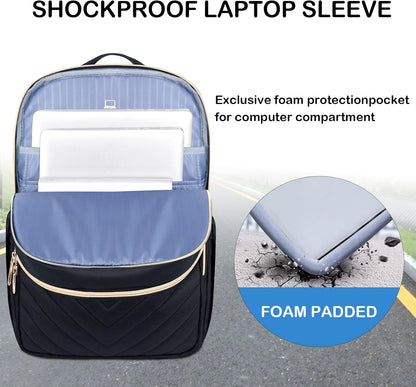 Waterproof Travel Laptop Bag 15.6 Inch with USB Charger