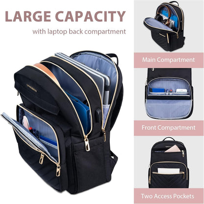 Waterproof Travel Laptop Bag 15.6 Inch with USB Charger