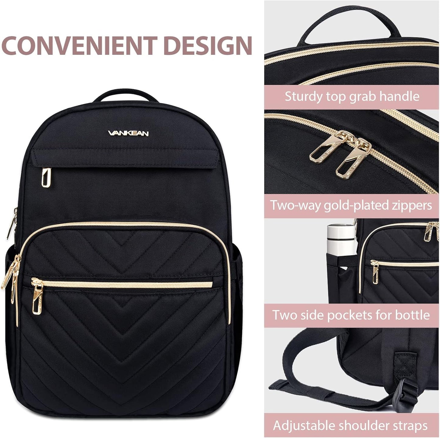 Waterproof Travel Laptop Bag 15.6 Inch with USB Charger