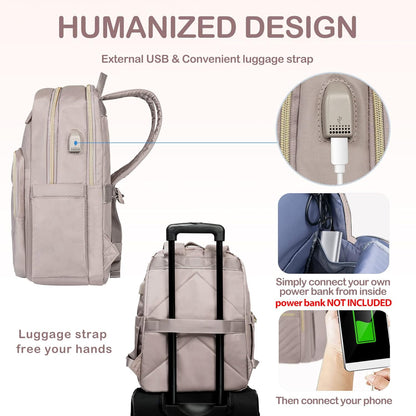 Waterproof Travel Laptop Bag 15.6 Inch with USB Charger