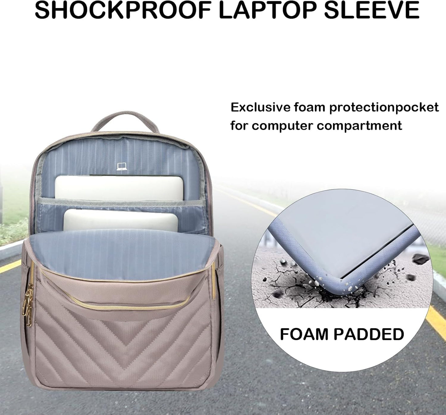 Waterproof Travel Laptop Bag 15.6 Inch with USB Charger