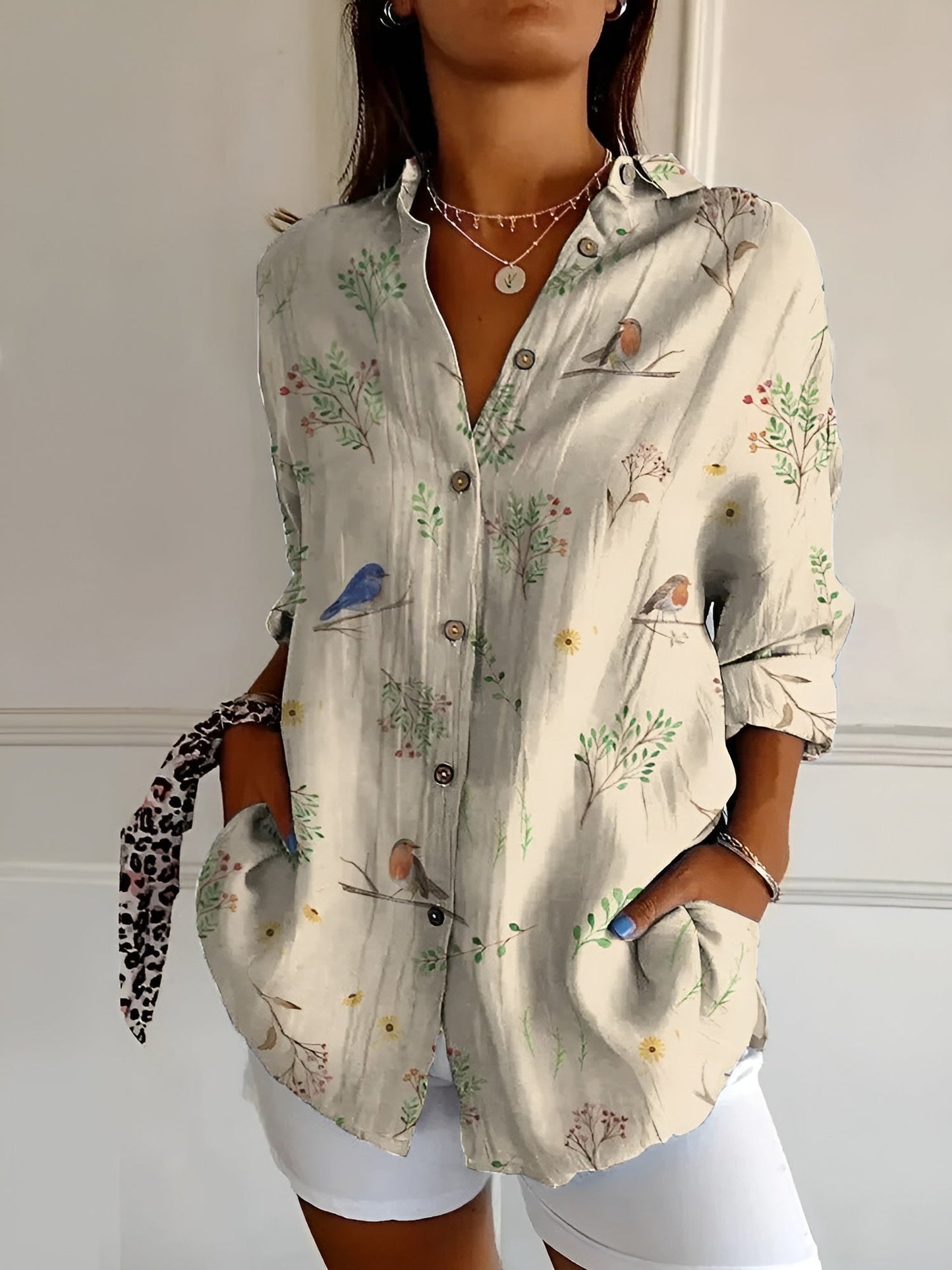 Women's Pretty Floral Print Top Shirt