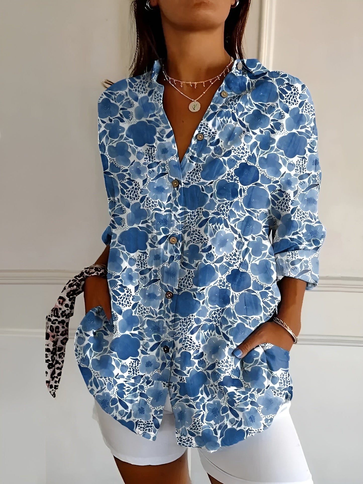 Women's Pretty Floral Print Top Shirt