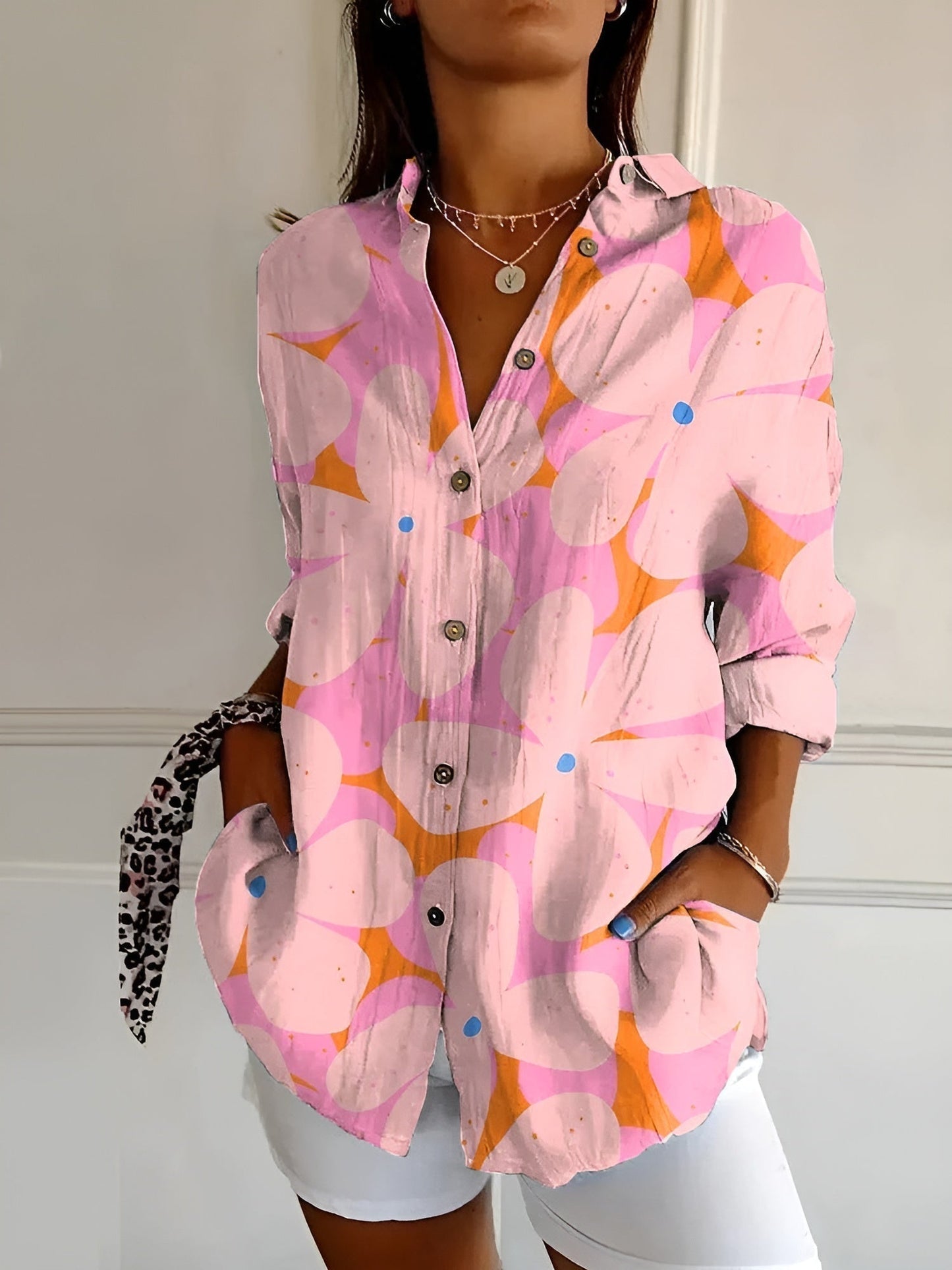 Women's Pretty Floral Print Top Shirt