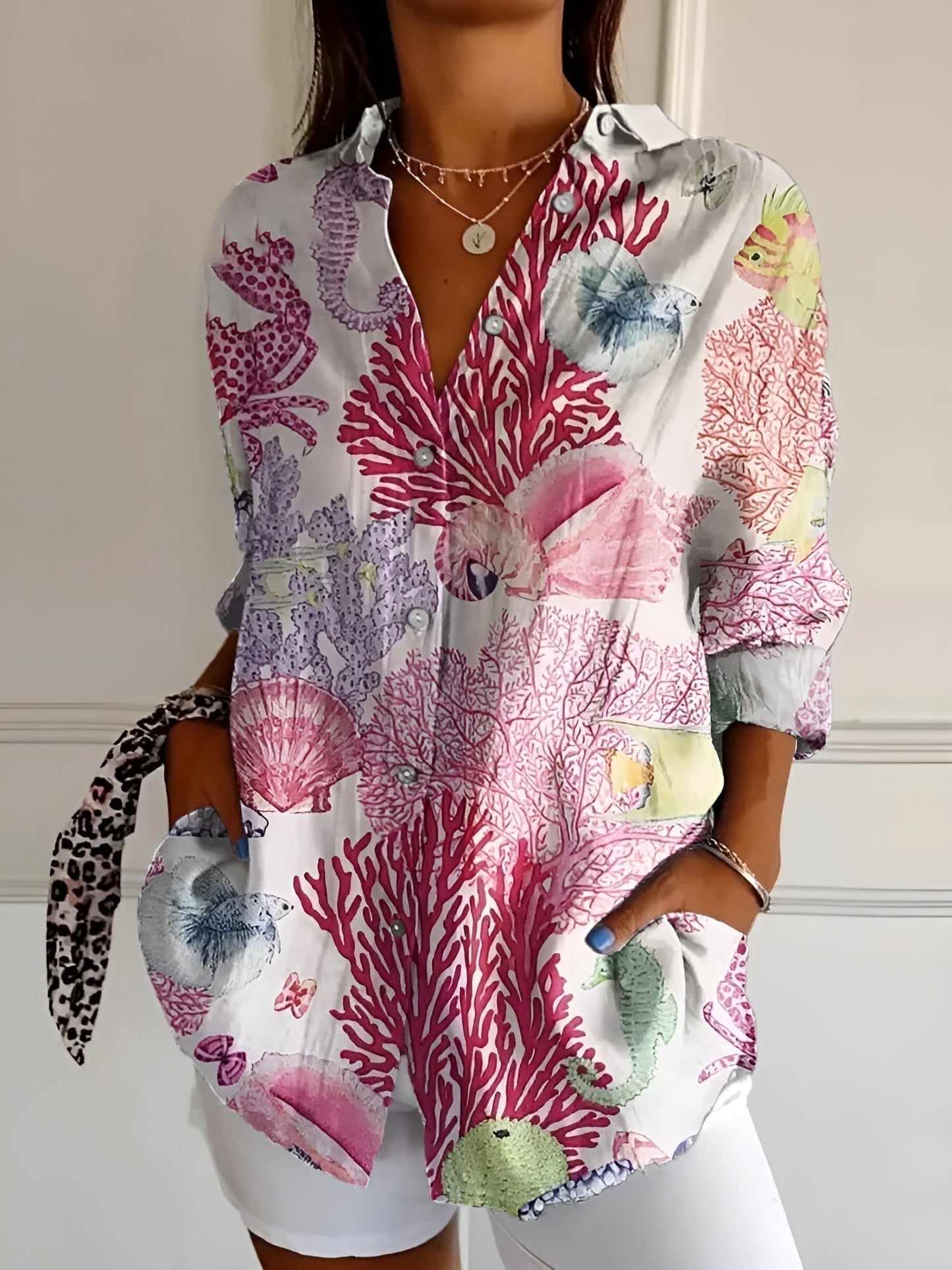 Women's Pretty Floral Print Top Shirt