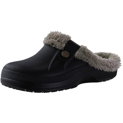 Cozy Fleece Lined Snow Clogs – Comfortable Slip On Boots - OutfitLondon