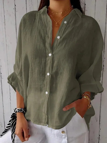 Camicia estiva in cotone e lino leggera