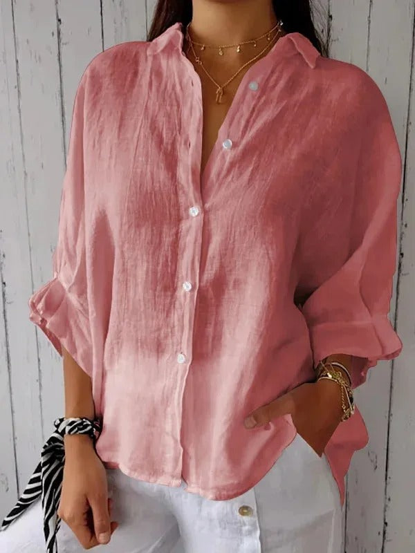 Camicia estiva in cotone e lino leggera