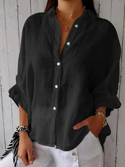 Camicia estiva in cotone e lino leggera