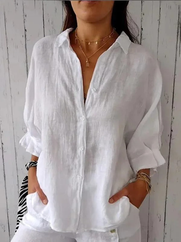 Camicia estiva in cotone e lino leggera - OutfitLondon