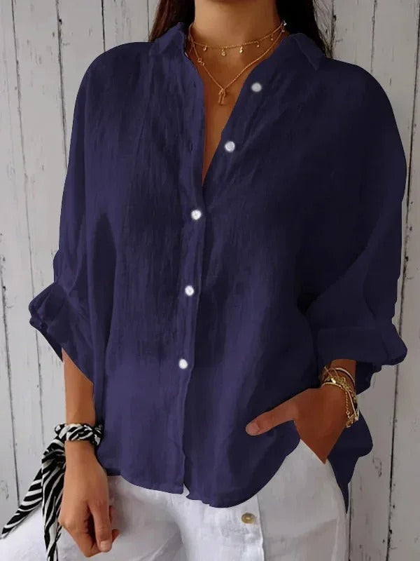 Camicia estiva in cotone e lino leggera