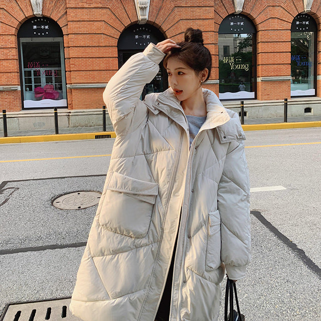 Warm Women's Down Jacket with Big Pockets