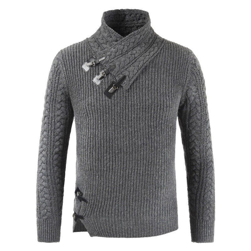 Men's Offbeat Zip Mock Neck Sweater