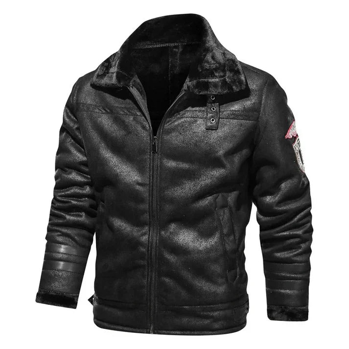 Authentic Leather Slim Fit Bomber Jacket