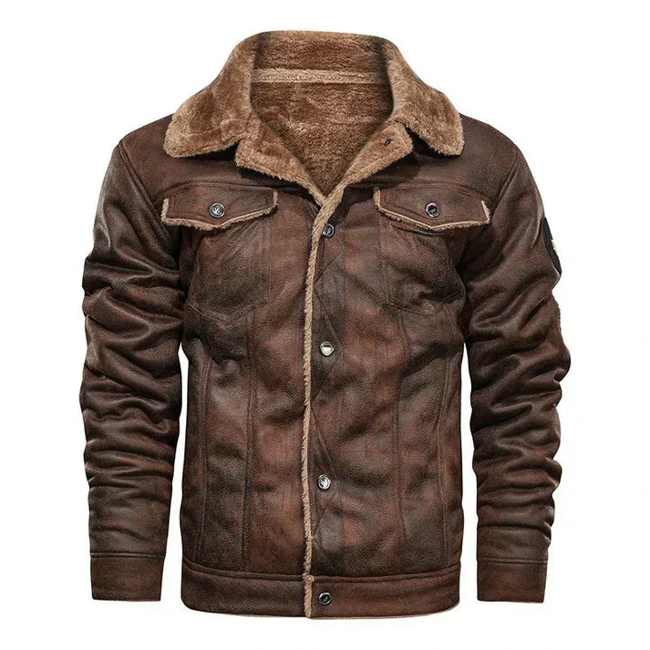Authentic Leather Slim Fit Bomber Jacket