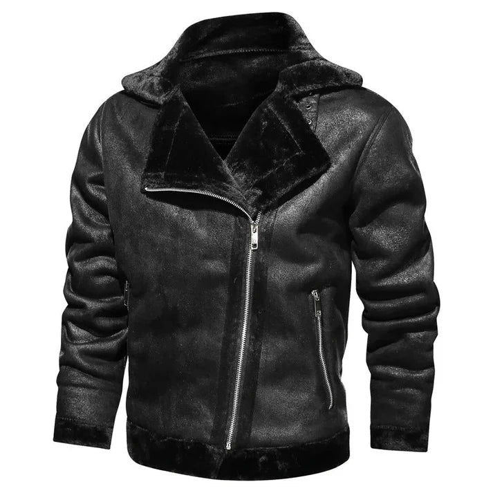 Authentic Leather Slim Fit Bomber Jacket