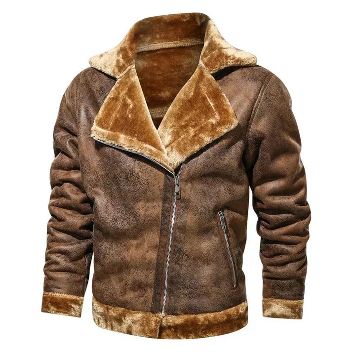 Authentic Leather Slim Fit Bomber Jacket