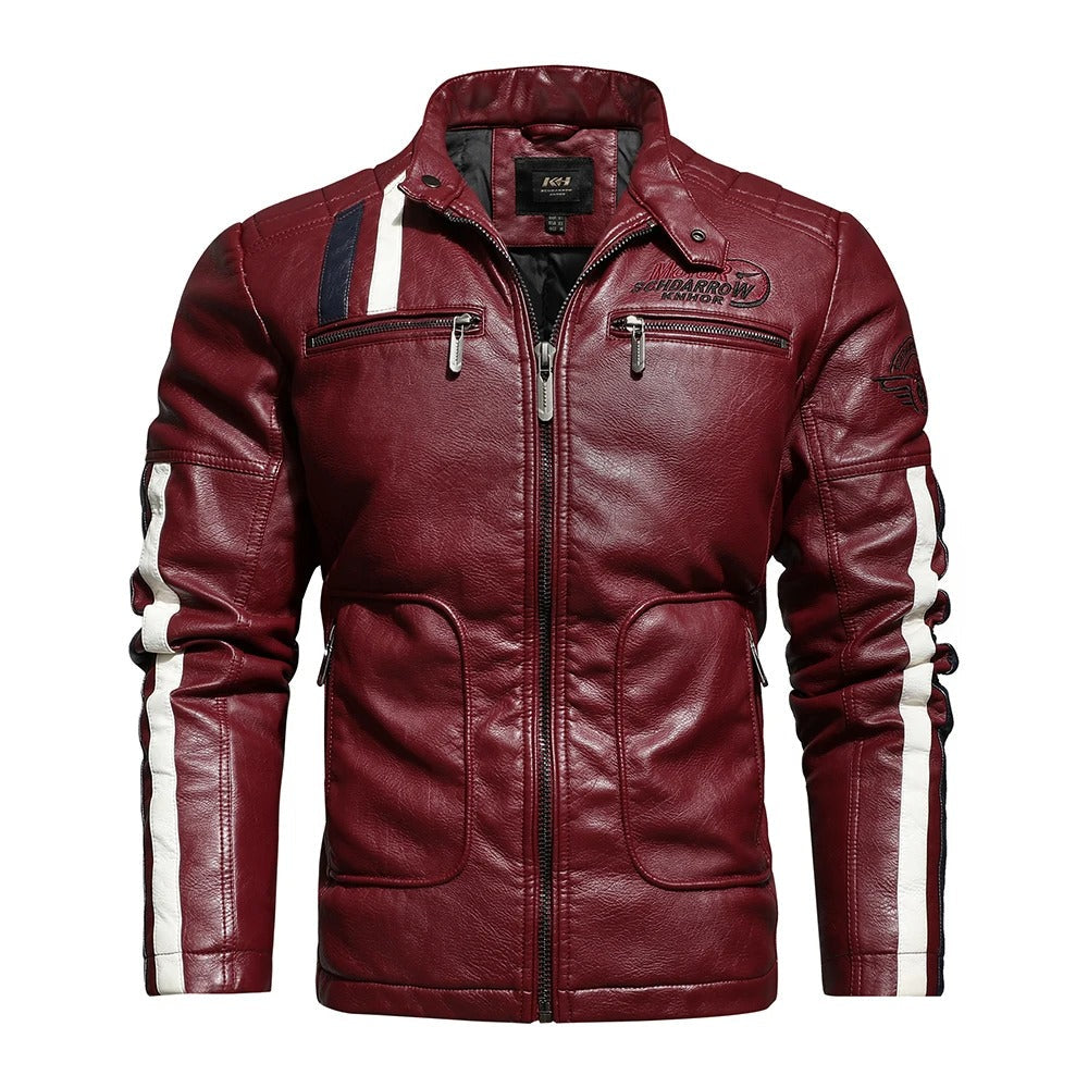 Stylish Men's Faux Leather Motorcycle Jacket - OutfitLondon
