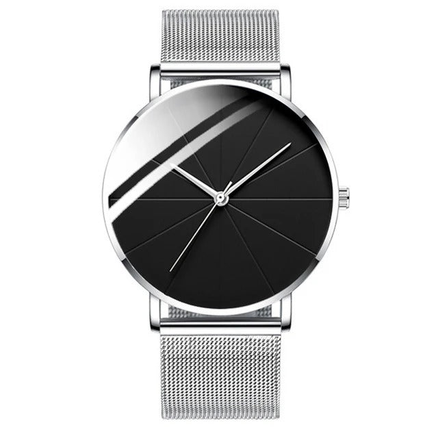Luxury Mens Watch with Brown Genuine Leather Band