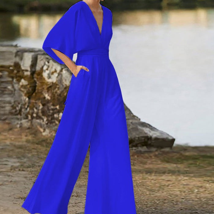 Women's V-Neck Jumpsuit Elegant Design