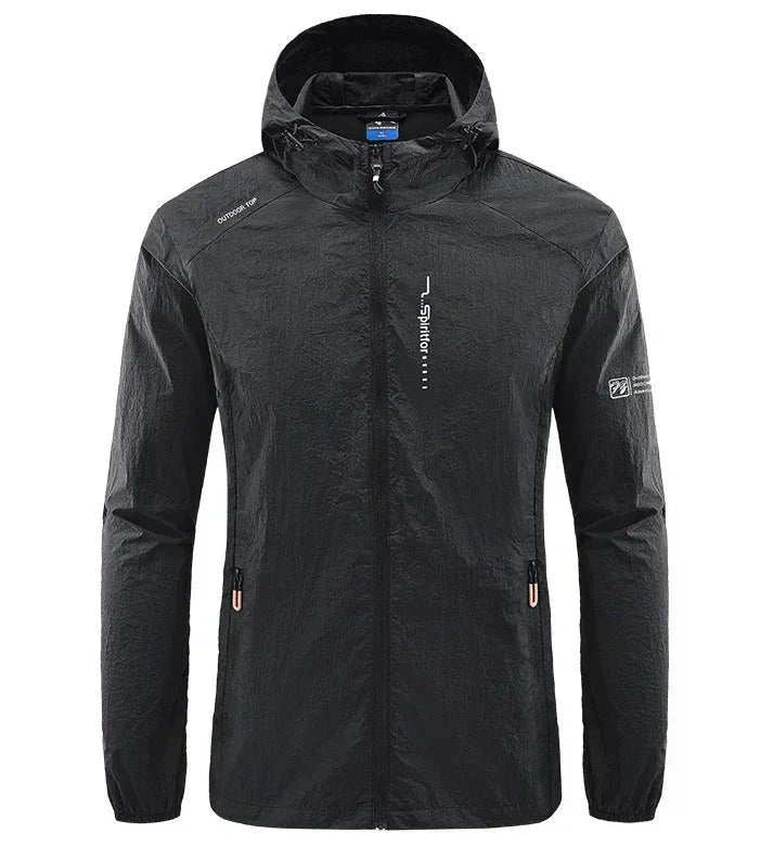 Men's Lightweight Water Resistant Hooded Summer Windbreaker Jacket