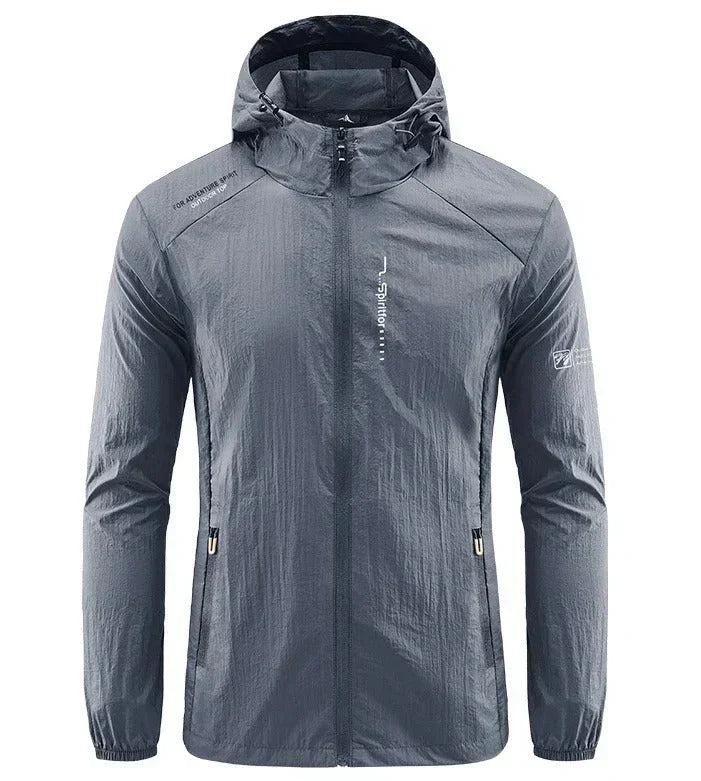 Men's Lightweight Water Resistant Hooded Summer Windbreaker Jacket