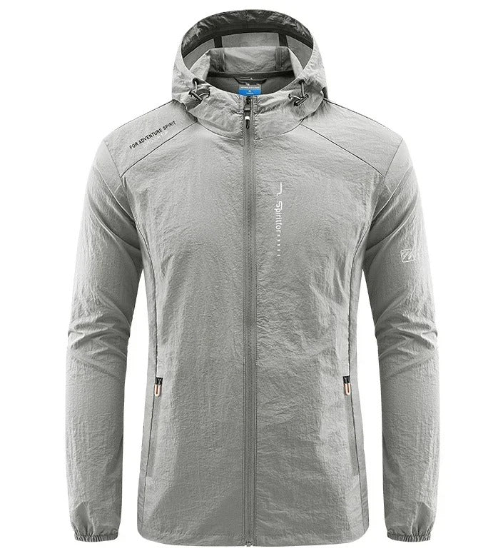 Men's Lightweight Water Resistant Hooded Summer Windbreaker Jacket