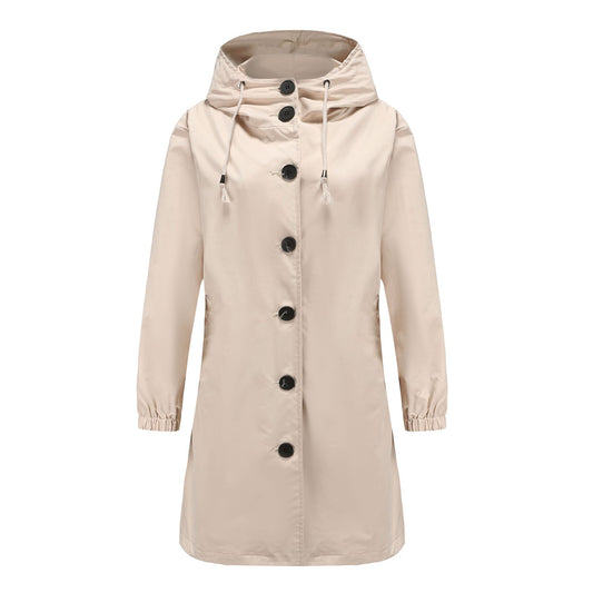 Women's Slim Fit Hooded Parka Coat - OutfitLondon