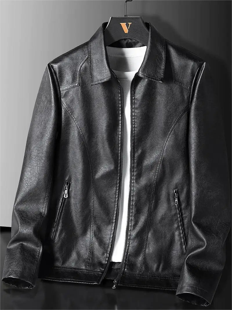 Stylish Vegan Leather Jacket Slim Fit Lightweight Design