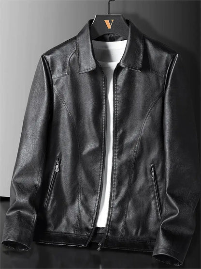 Stylish Vegan Leather Jacket Slim Fit Lightweight Design