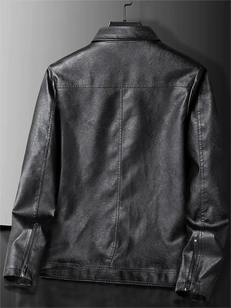 Stylish Vegan Leather Jacket Slim Fit Lightweight Design