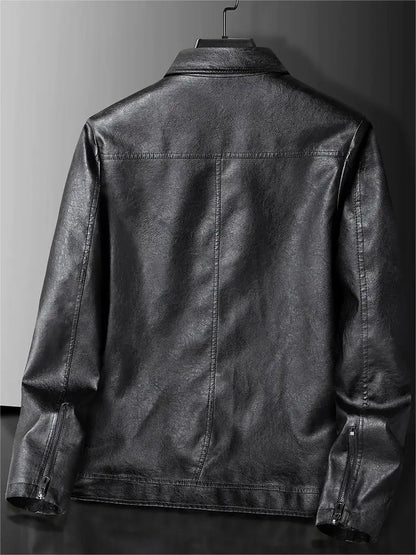 Stylish Vegan Leather Jacket Slim Fit Lightweight Design
