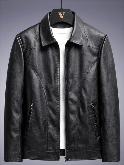 Stylish Vegan Leather Jacket Slim Fit Lightweight Design