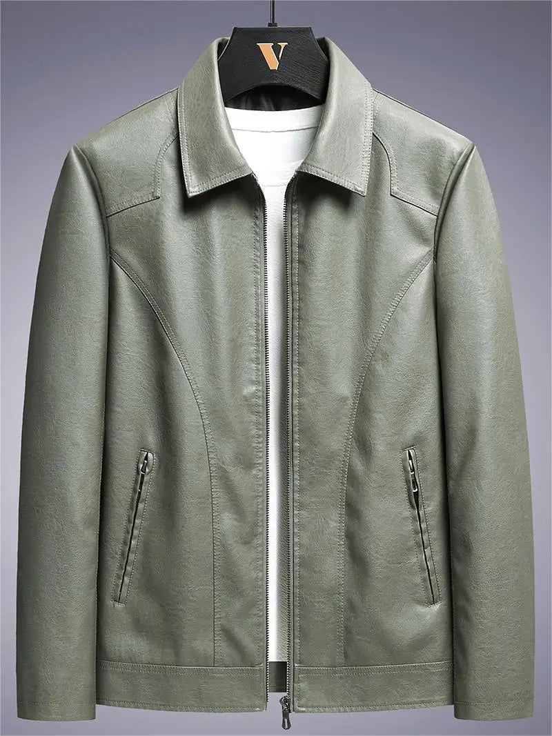 Stylish Vegan Leather Jacket Slim Fit Lightweight Design - OutfitLondon