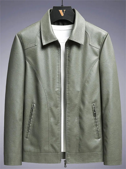 Stylish Vegan Leather Jacket Slim Fit Lightweight Design - OutfitLondon