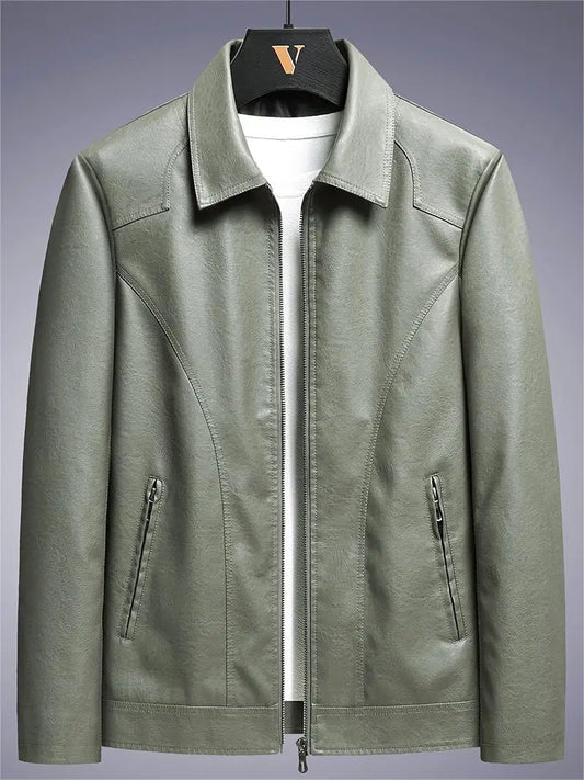 Stylish Vegan Leather Jacket Slim Fit Lightweight Design - OutfitLondon
