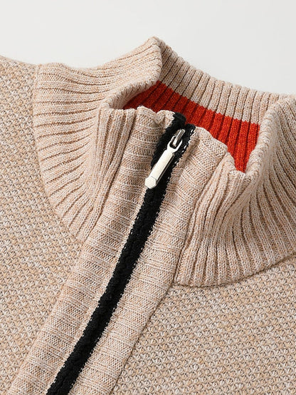 Men's Cozy Ribbed Crew Neck Sweater Cardigan