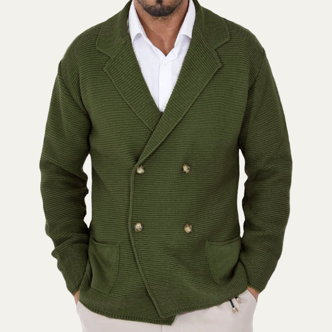 Classic Fit Textured Knit Blazer for Men